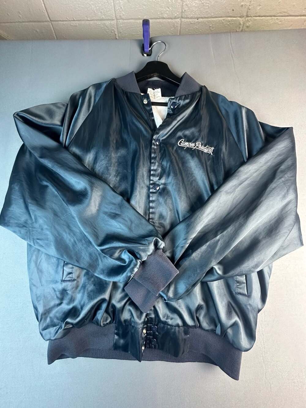 Vintage Auburn Sportswear Satin Bomber Jacket XL Camper Products Made in USA